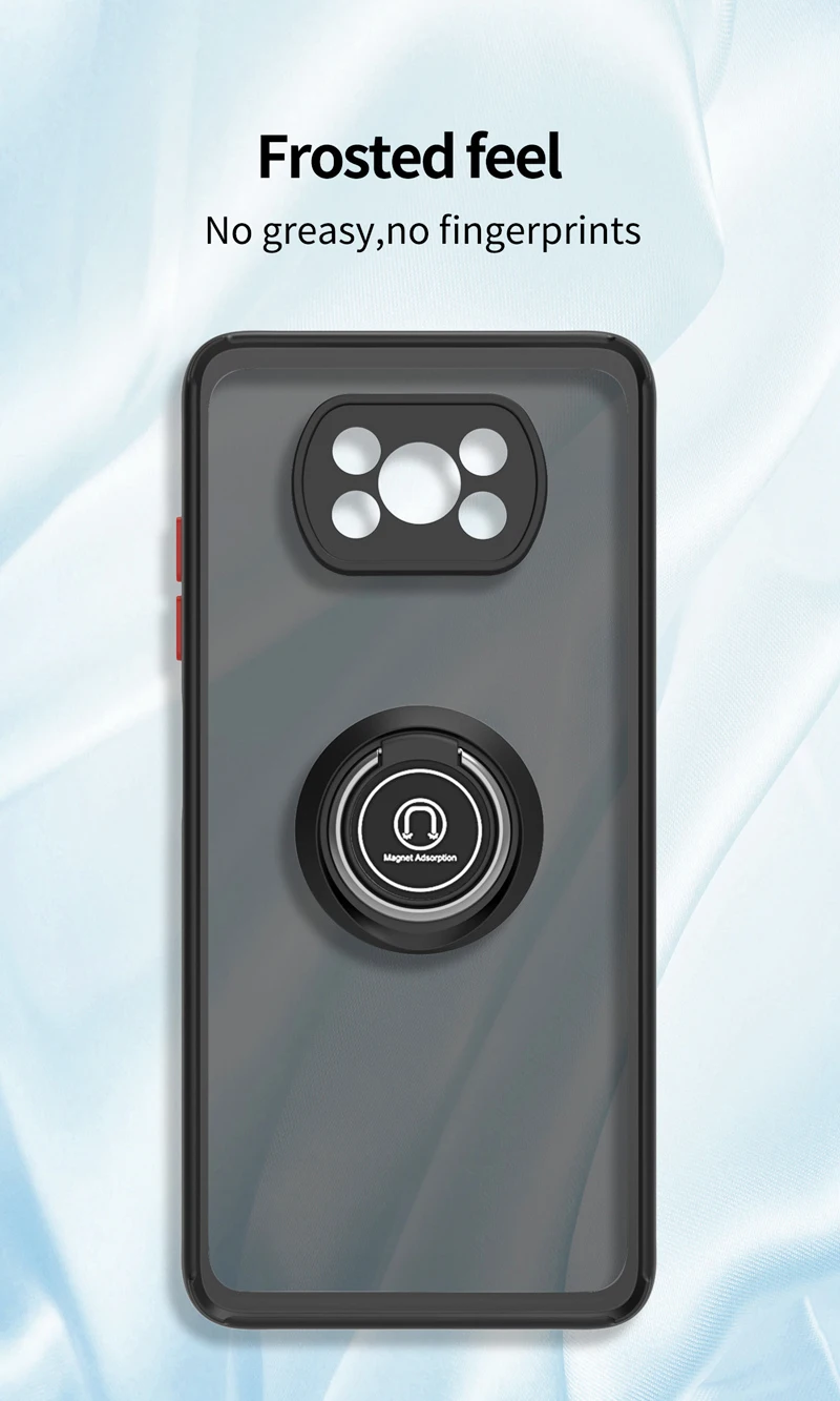 KEYSION Fashion Matte Hülle für Xiaomi POCO X3 Pro X3 NFC X3 GT Transparenter Ringständer Stoßfeste Handyhülle für POCO M3_voghion.com