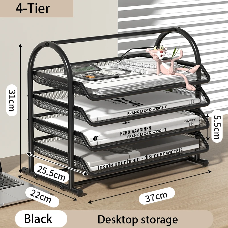 Sleek Black Mesh Letter Tray for Organized Desks & Efficient File Storage