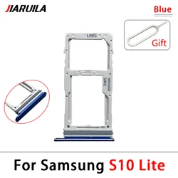 Dual SIM Card Holder and SD Card Tray Adapter (S10 Lite Blue)