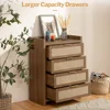 Dresser forof Drawers  with 4 Rattan  Tower Large Nightstand Sets for Living Room Hallway, Dresser 5