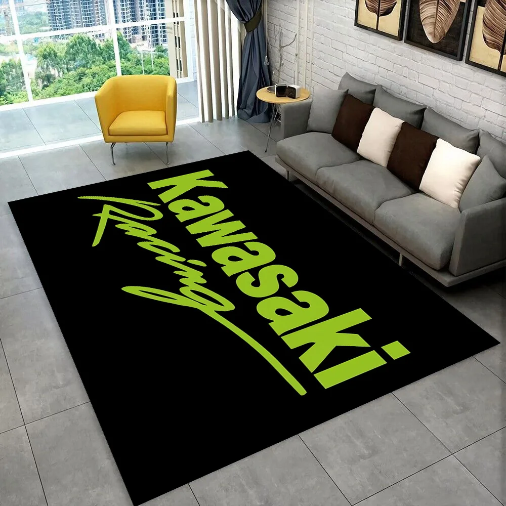 Kawasaki Motorcycle Racing Car Rug Carpet for Living Room Bedroom Home Decor Floor Mat Non-slip for Sofa Doormat Gift