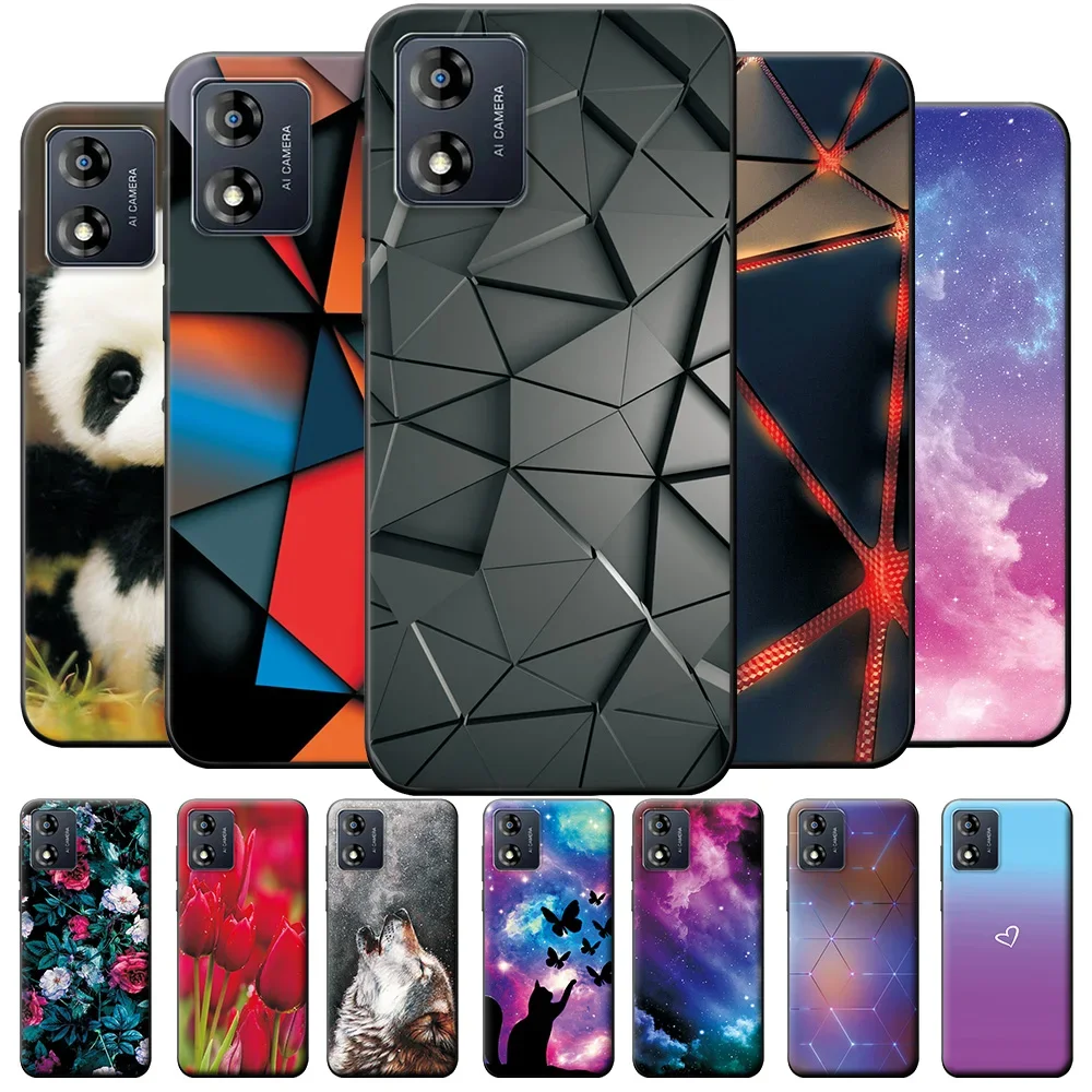 Cover Per Motorola Moto E13: Custodia In Silicone E PC Con Effetto Marmo, Ultra Sottile E Antiurto (Arcobaleno) - 3