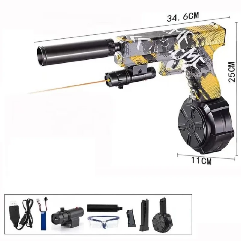 Elektryczny pistolet z żelową kulką wodną Pistolet zabawkowy Hydrożel Elektryczny pistolet do paintballa dla dorosłych Chłopcy Outdoor Cs Gra strzelecka Prezent świąteczny