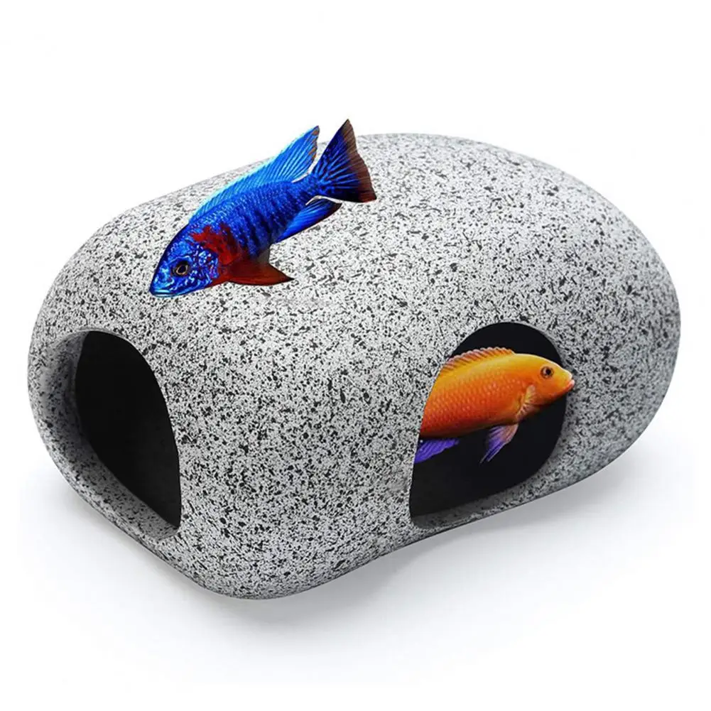 Aquarium Cave Safe Delicate Aquarium Decoration Rock Cave Landscaping Hiding Stone House for