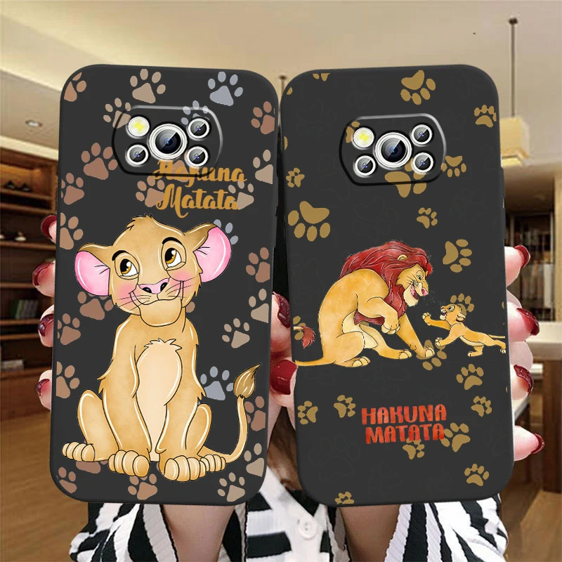 The Lion King Per Xiaomi Mi Poco F5 F4 F3 F2 X5 X4 X3 M6 M5 M5S M4 M3 C40 Pro Gt Nfc 5G Custodia Posteriore Nera Per Telefono