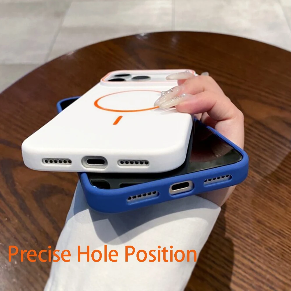 Luxury Silicone Magnetic Phone Case with Wireless Charging Capability