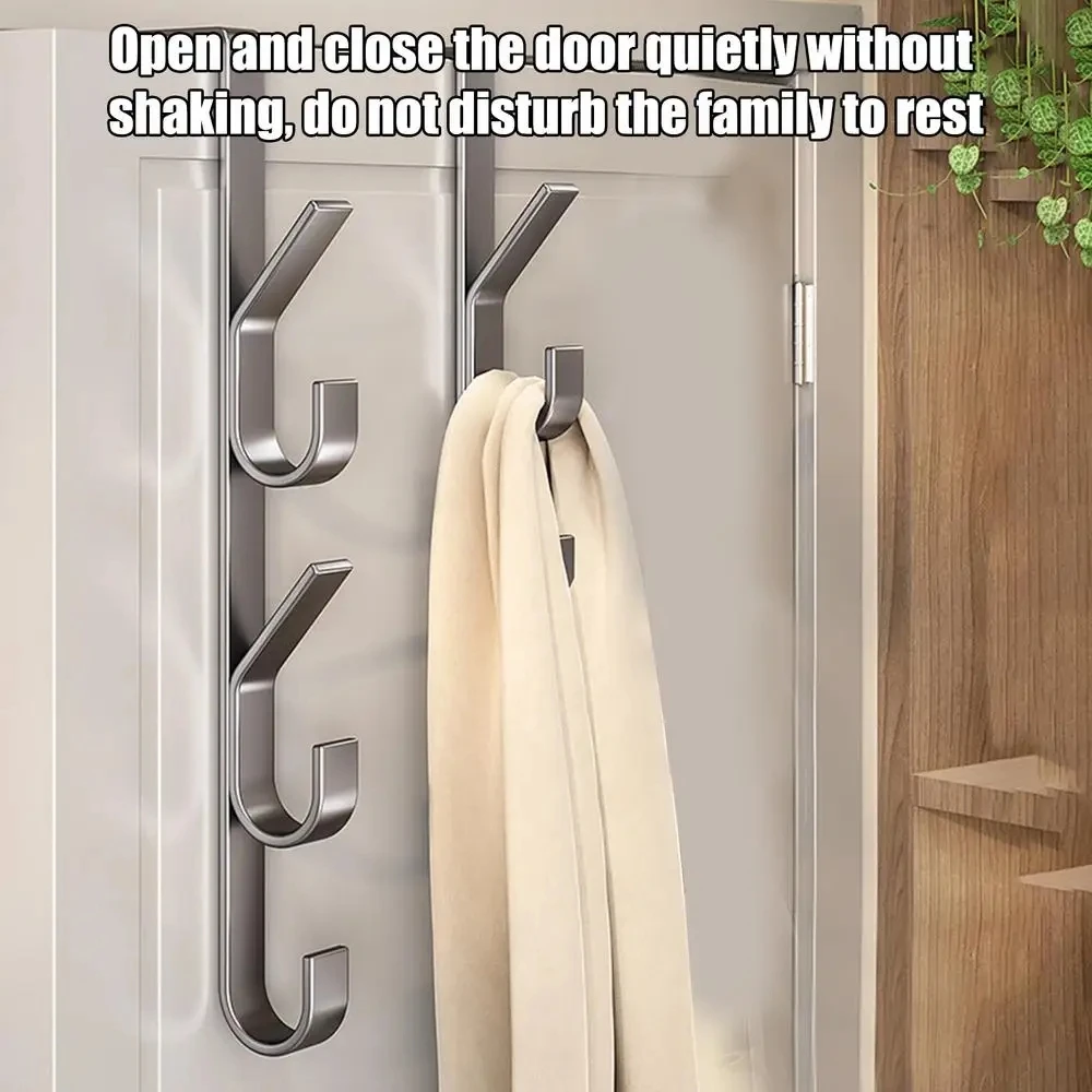 Over Door Hooks Carbon Steel Sturdy Multifunctional Clothes Hanger Space Saving Vertical Design Storage Hook