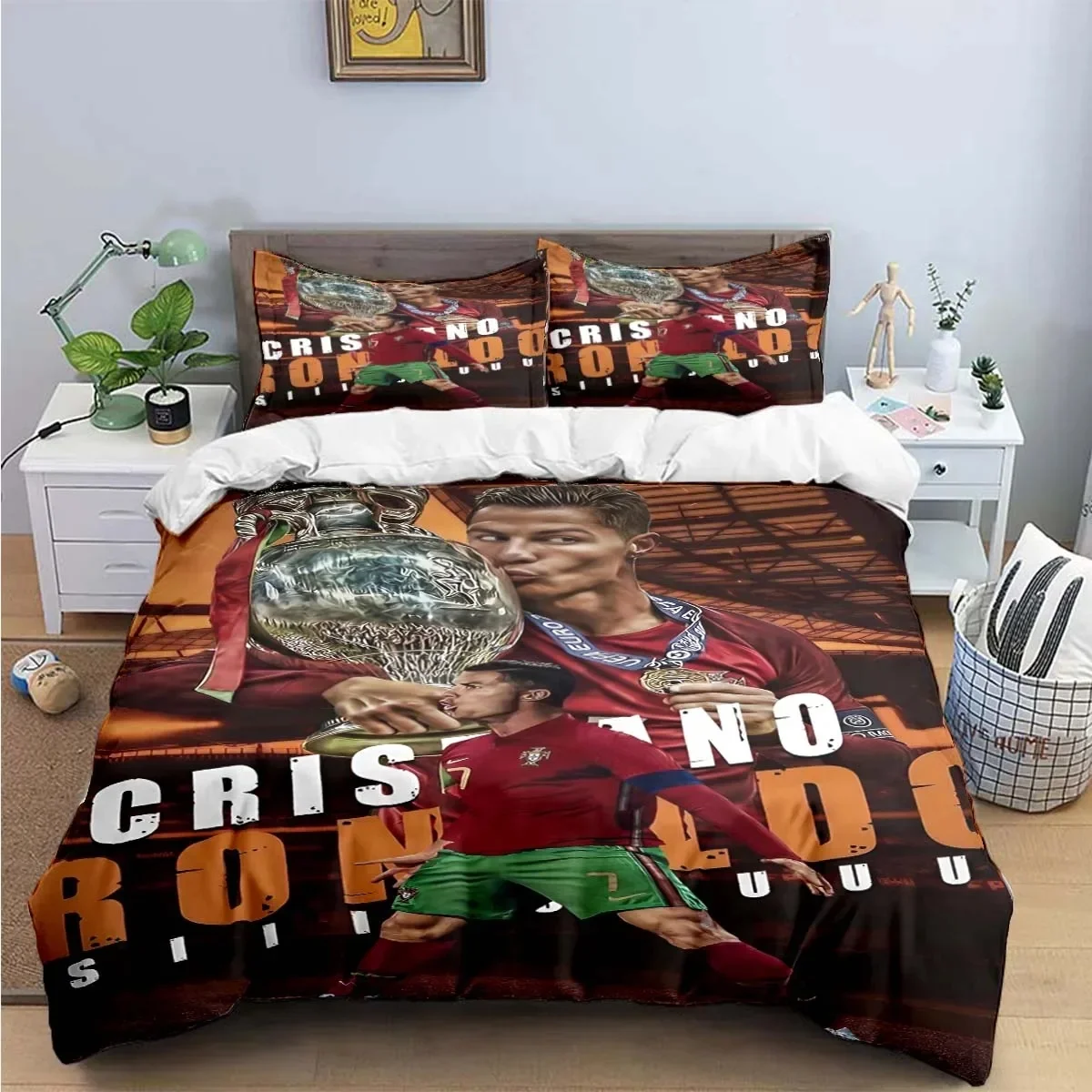 Cristiano Ronaldo-o Bedding Set Duvet Set Single Double Bed King Size Bed Set Adult boys Bedroom Duvet Cover Pillow Case 5