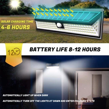 118 LED Solar Wall Lamp PIR Motion Sensor Outdoor Security Lamp 3models Outdoor Garden Courtyard Waterproof Led Wall Light 3