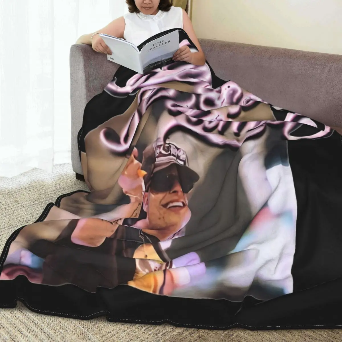 Peso Pluma Ella Baila Sola 플리스 담요, 소파 침구 라운지용 빈티지 던지기 담요, 125x100cm