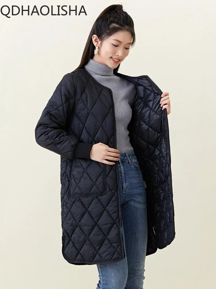 

Women's Winter Jacket 2023 New in Commuting Woman Clothing Thickened Warm Long Sleeve Zipper Pocket Solid Color Cotton Clothing