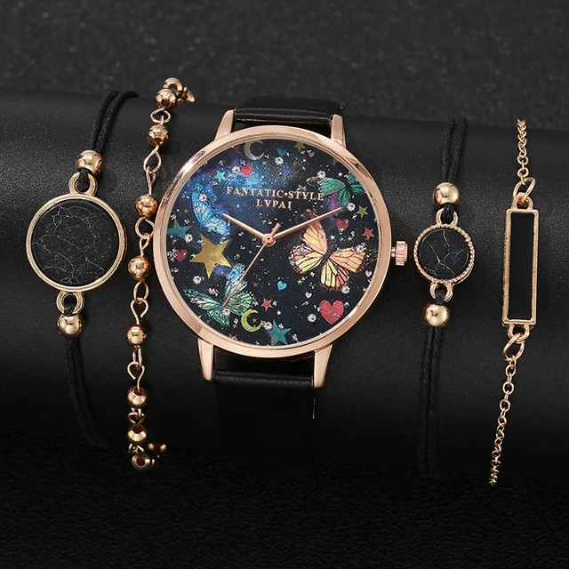 Lvpai Brand 5PCS New Luxury Fashion Bracelet Watch Set Women Ladies  Wristwatch Watches Ladies Relogio Feminino Reloj Mujer 2022