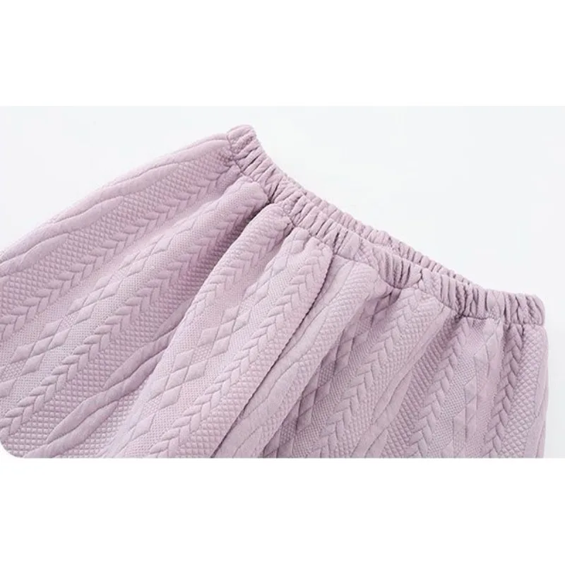 2023 New Sleepwear Women's Autumn Winter Thick Loungewear Pure Cotton Interlayer Air Cotton Sleepwear V-neck Warm Homewear Set