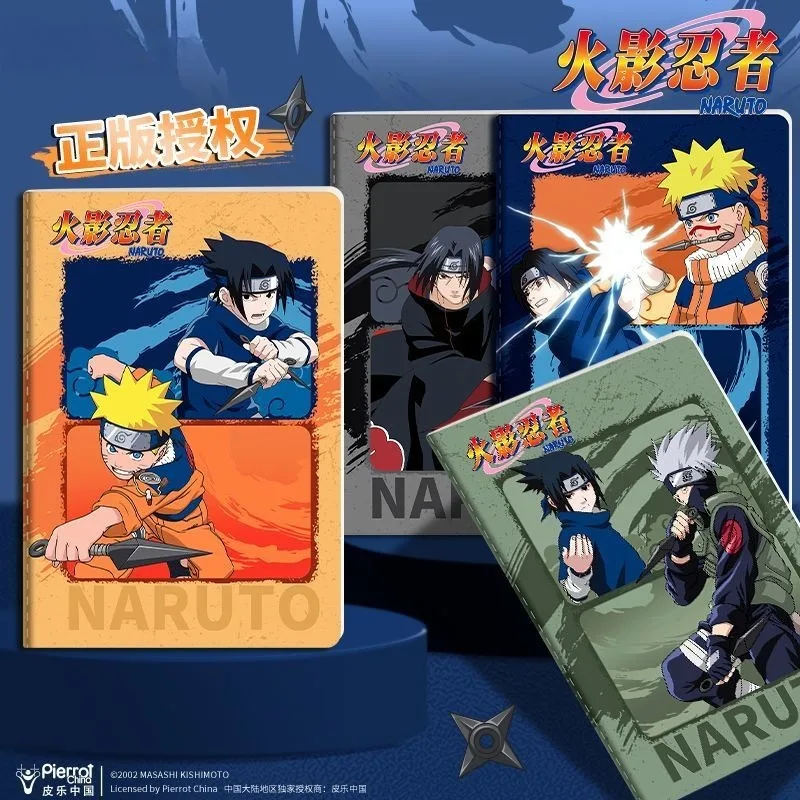 Naruto Anime-Inspired A5 Grid Notebook with PU Cover & Car Line Binding