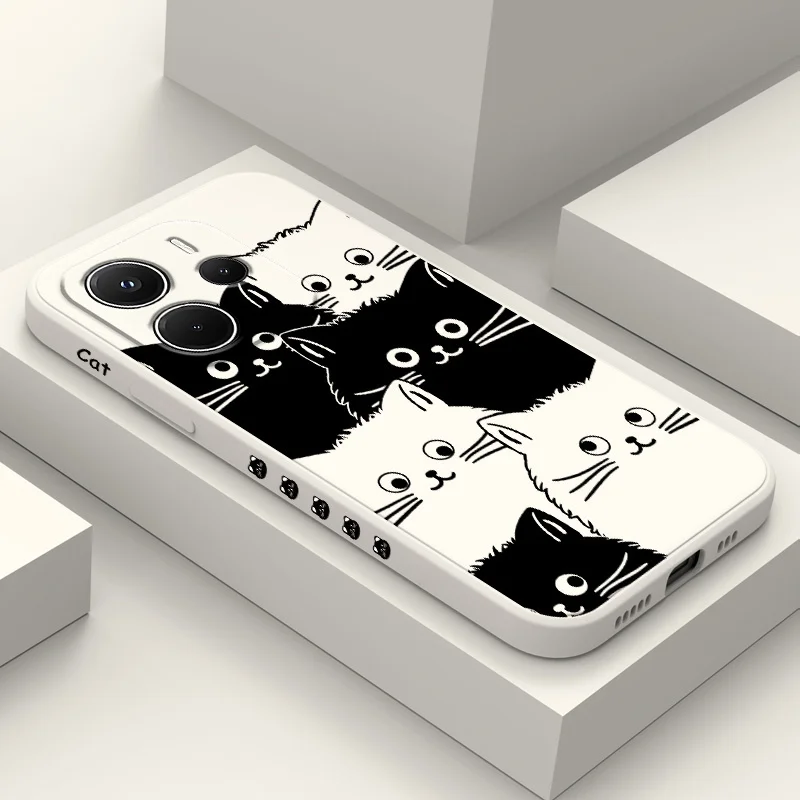 Charming Cat Cluster Liquid Silicone Phone Case