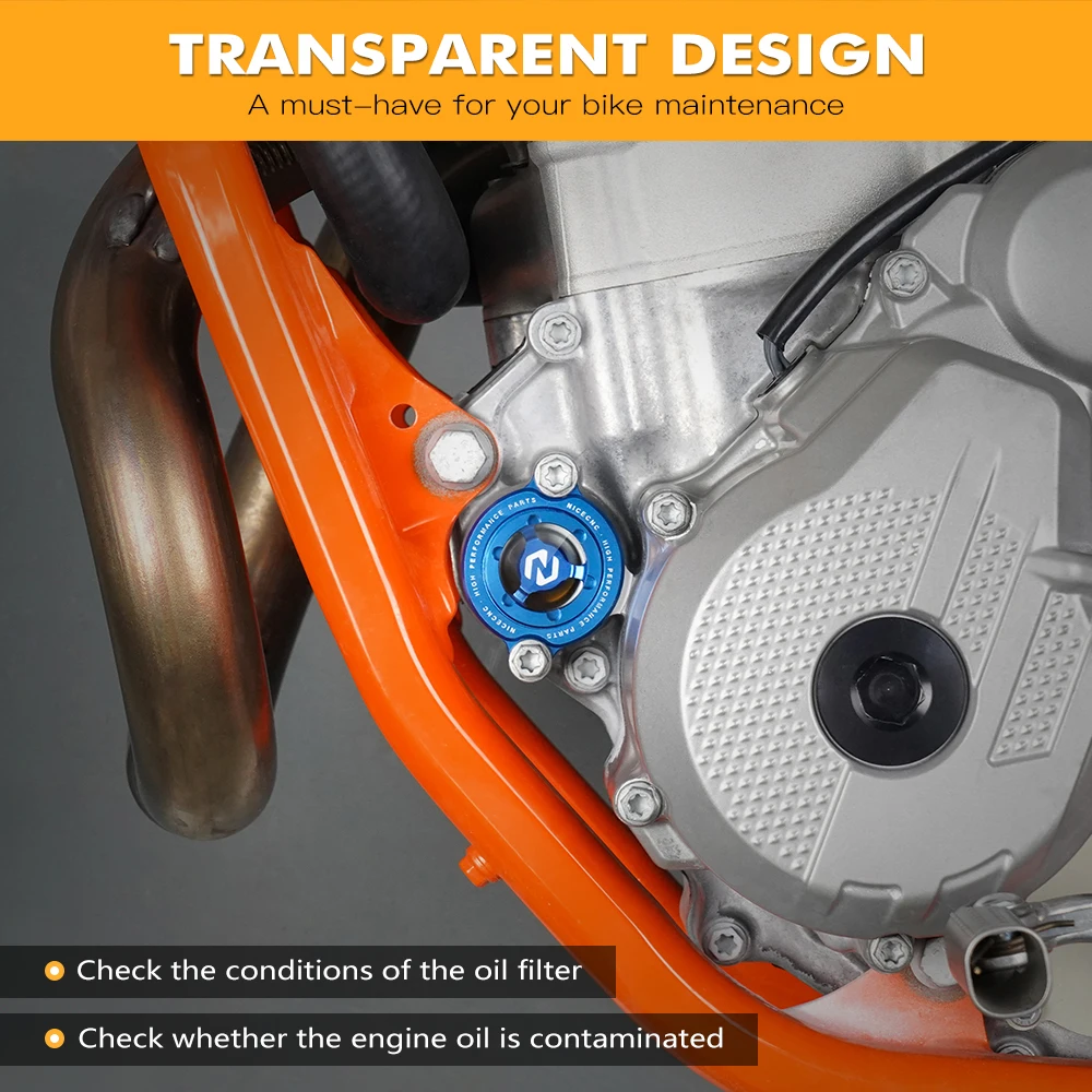 NICECNC Für 2025 2024 GasGas EC 250F 350F EX 450F 350F 250F MC ECF EXF MCF 2023 2022 2021 Motorrad Motoröl Filter Kappe Abdeckung – Detail 2