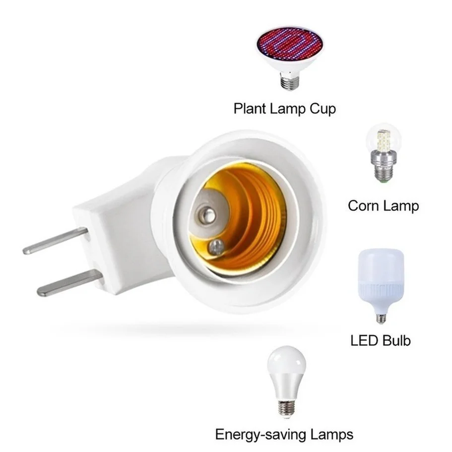 3pcs E27 EU/US Plug Adapter with Power On-Off Control Switch E27 LED Socket Lamp Base Lamp Socket Lamp Holder