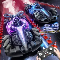 2.4G RC Spray Drift Stunt Car 4CH Lights Sound Effect Dual Remote Control High Speed Vehicle Competitive Game Kids Toys Boy Gift 2