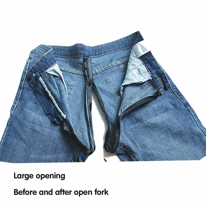 Ripped Jeans Women's Invisible Open-Seat Pants Sexy Denim Shorts High Waist Denim Shorts Lady Boyfriend Outdoor Sex Convenient