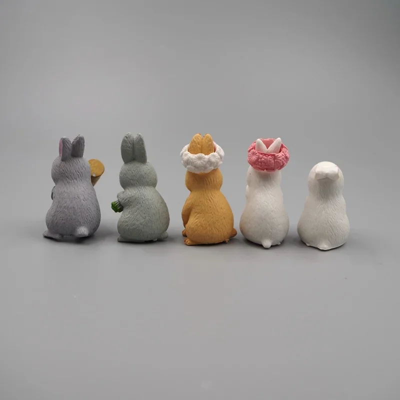 Cute Mini Rabbit Decoration 12Pcs Miniature Hare Animal Figurine Bunny Garden Ornament Micro Landschaft Craft
