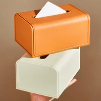 Waterproof Leather Texture Tissue Box Cover Napkin Holder Wet Paper Case Living Room Car Organizers Desk Storage 2