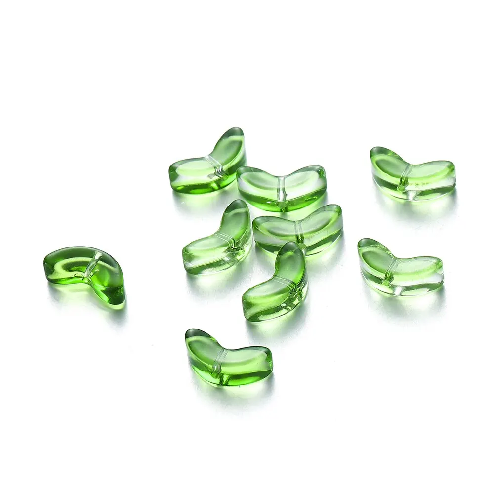 Transparent Small Tulip Glass Flower Beads Necklace Spacer Beads For DIY Jewelry Handmade Crafts Accessories 30pcs/bag