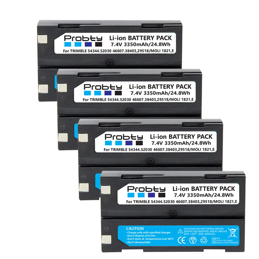 

4 Pcs 7.4V 3350mAh Battery akku 54344 for Trimble 54344, 29518, 46607, 52030, 38403, R8, 5700, 5800, R6, R7, R8, Pentax D-LI1