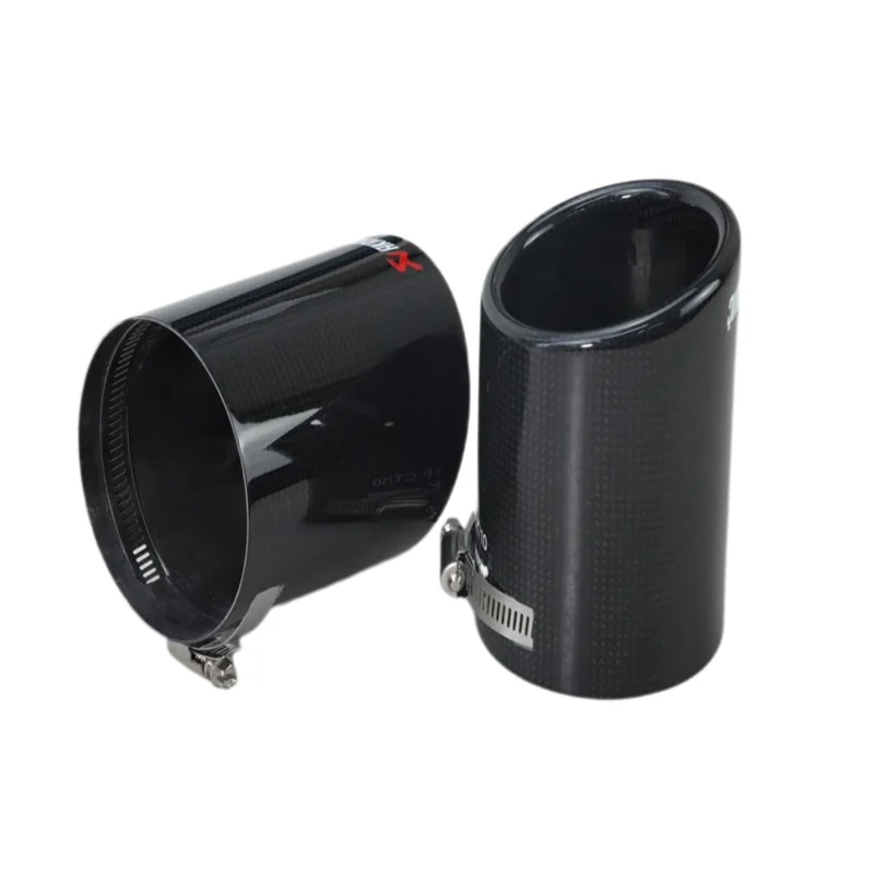 Exhaust Pipe Tip 1PC Car Universal Case Exhaust Tip housing Straight Edge Carbon Fiber Exhaust Muffler Pipe Tip Cover