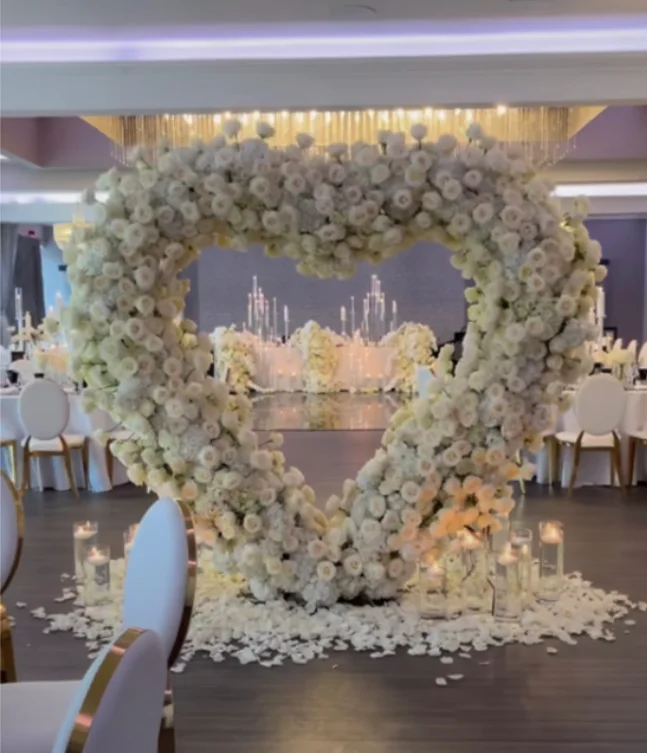 Matrimonio Truss Arch Love Arch Peach-Core Iron Frame Heart Portal Frame Cornice A Forma Speciale Arco A Cuore