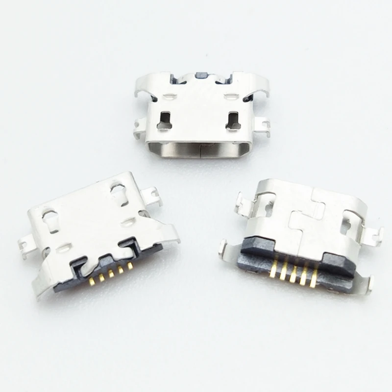 Micro USB Connector 100pcs 5pin heavy plate 1.27mm Charging port For lenovo A850 Motorola Moto E3 G5 XT1672 G4 Play XT1600
