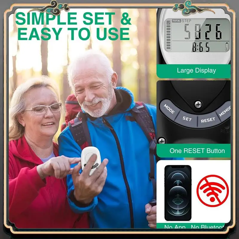 Pedometer For Walking, Portable Walking Pedometer 3D Step Counter, Simple Electronic Steps Tracker With Carabiner Durable
