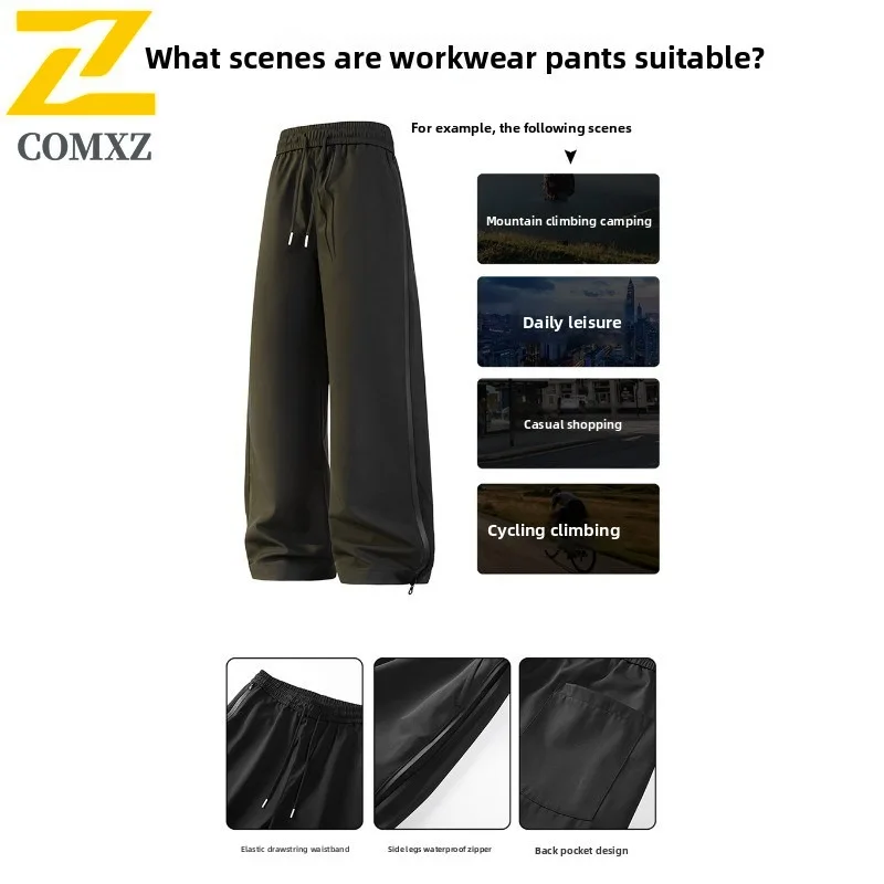 ​Men's Mountain Style Workwear Pants Waterproof Outdoor Camping Hiking Windproof Quick-Dry Tactical Multi-Pockets​ Cargo Pants