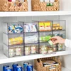 Clear Stackable Storage Drawers, Tall Acrylic Bathroom Makeup Organizer,Plastic Storage Bins for Vanity, Undersink, 6