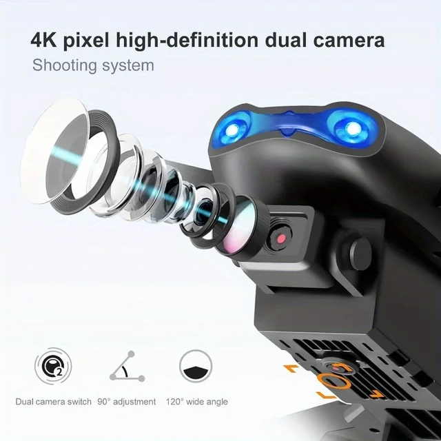1080P HD Dual Camera E99Pro Drone & Altitude Hold, Beginner Friendly - Long Battery Life, USB Charging, Perfect Gift for Outdoor 4