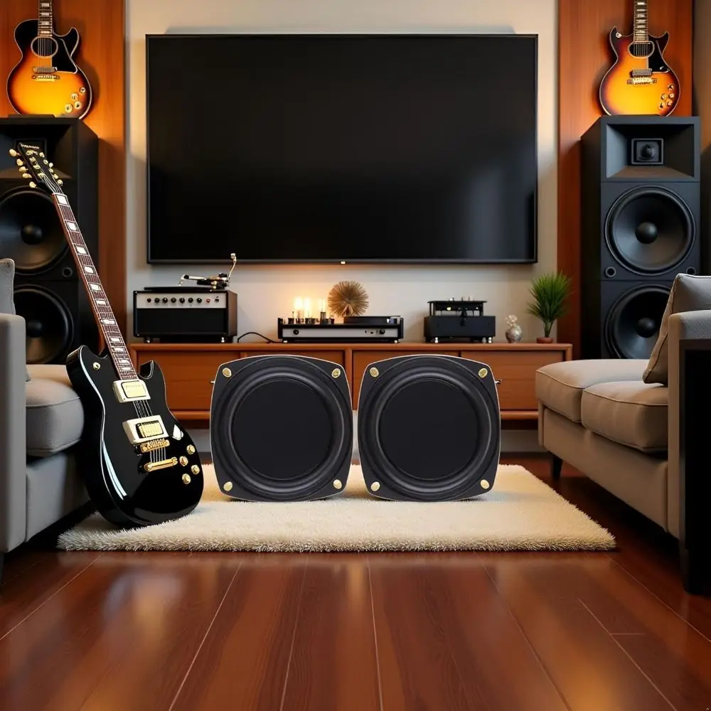 Diaphragm Vibration Plate Universal Woofer Radiator 2/3/4inch Black Speaker Diaphragm Bass Radiator