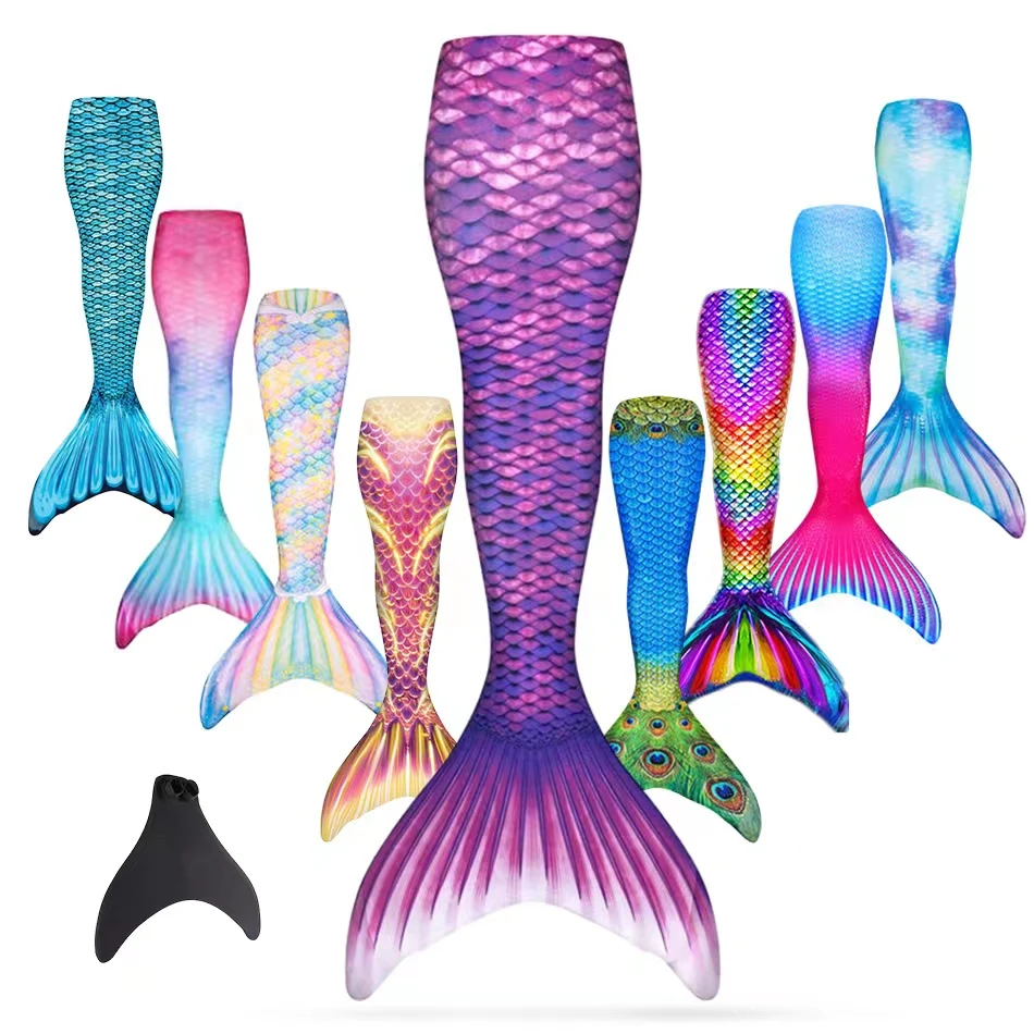

Kids Adult Swimming Mermaid Tail Cosplay Mermaid Costume Girls Birthday Pool Party Gift Fantasy Swimsuit can add Monofin Fin
