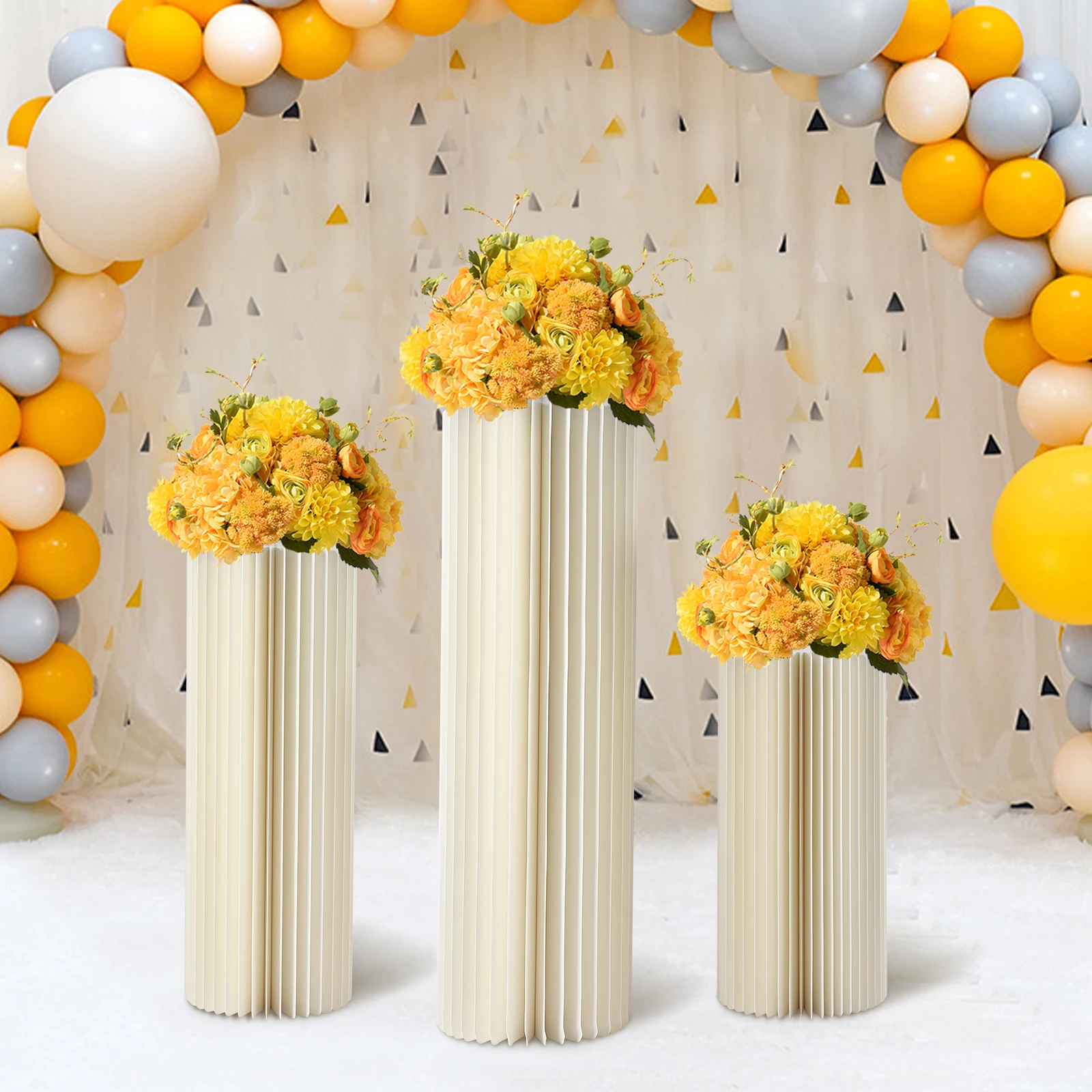 

3 Pcs 60cm+80cm+100cm Tall Flower Stand Centerpiece Stands Display Rack Wedding Party Garden Centerpiece Display Decoration