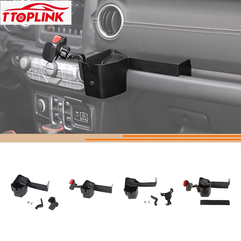 Подлокотник Inteiror Copilot из АБС-пластика, держатель для телефона, кронштейн для Jeep Wrangler JL/for Jeep JT Gladiator 2018-2023, автомобильные аксессуары