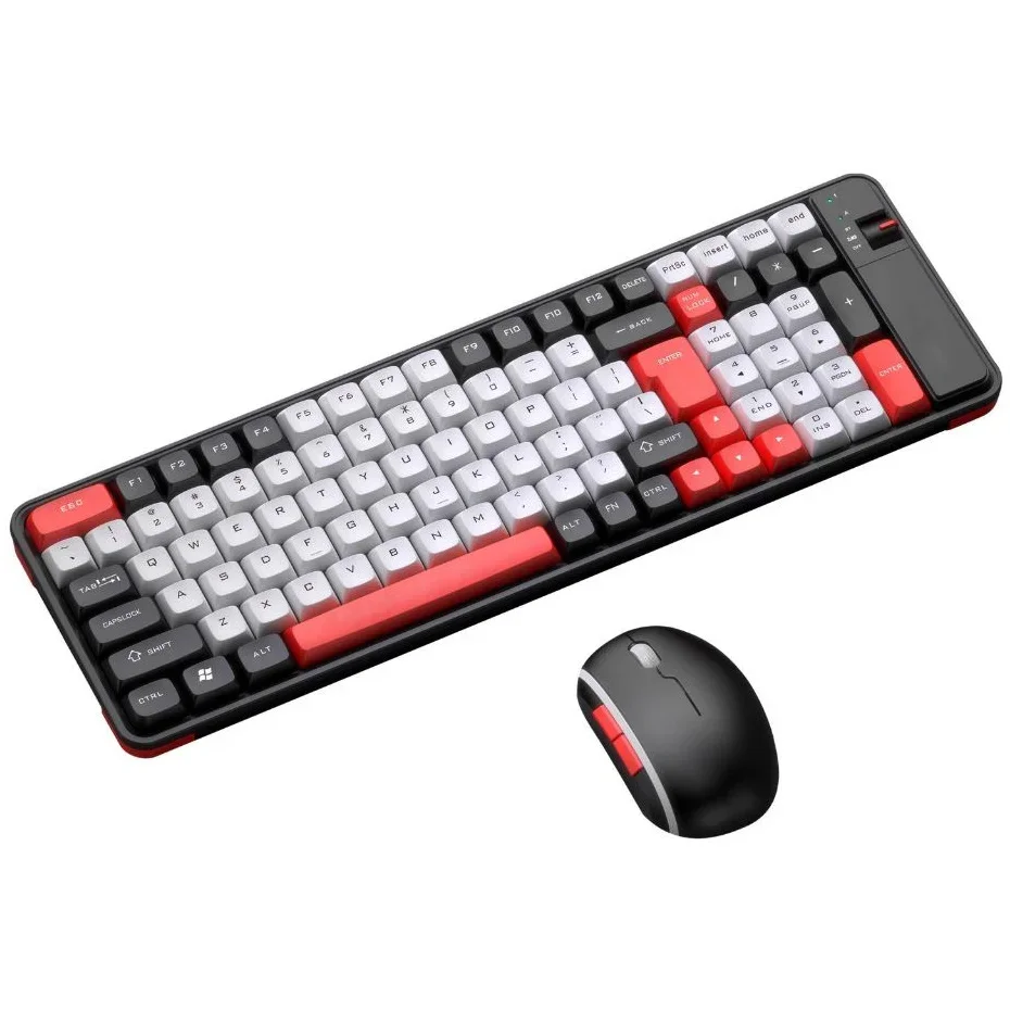 Kit Teclado e Mouse Gamer Wireless 2.4GHz Vermelho - Combo Gaming Premium BT