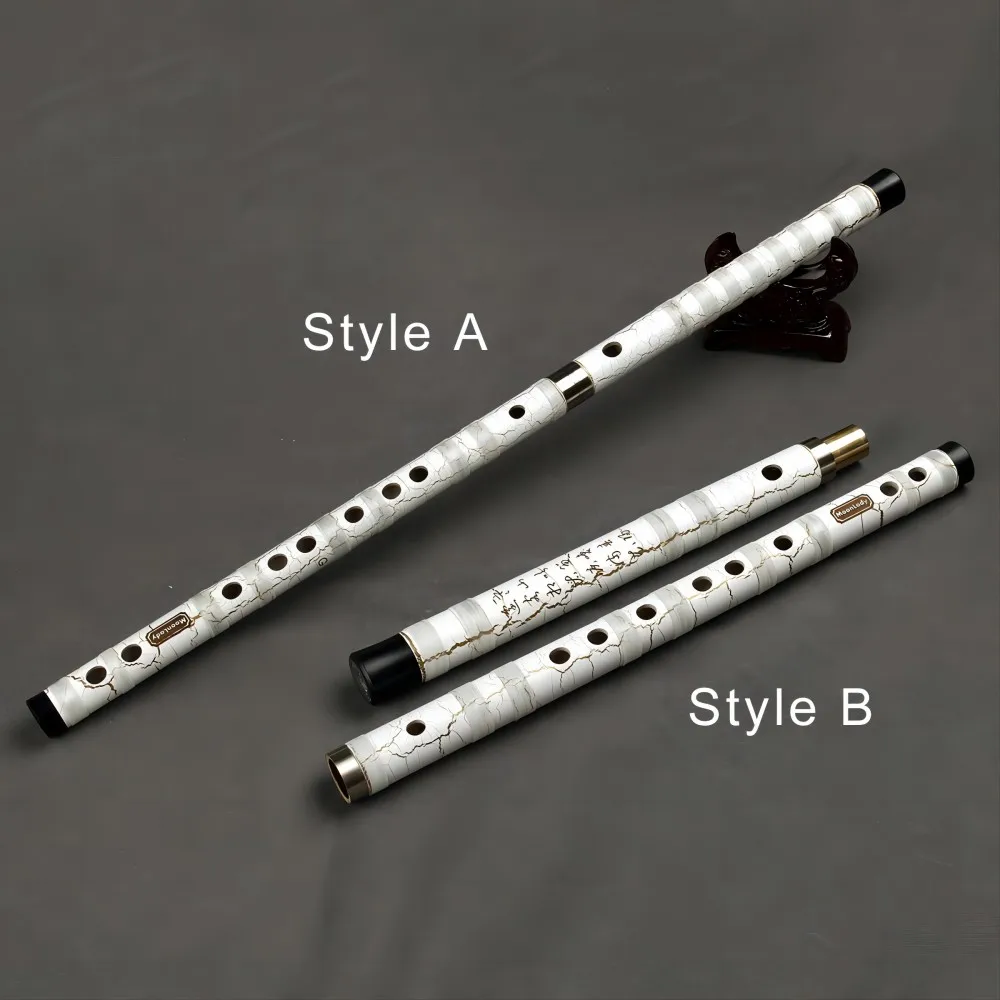 CDEFG Key White Flute Handmade Bamboo Flute Musical Instrument Professional Flute Dizi with Line also suitable for Beginners