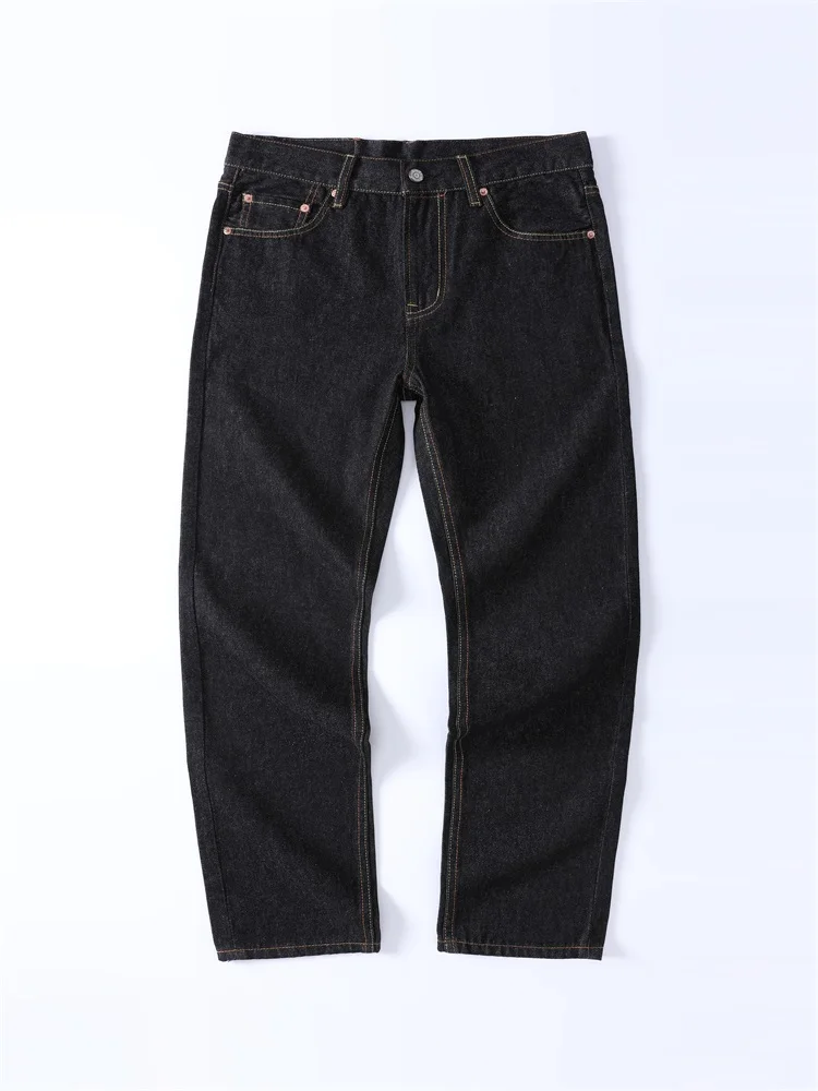 EH · MD Japanese Gold Thread M Embroidered Jeans Men Loose Straight Hip Hop Popular Slim Fit Black Denim Pants Red Ear Cotton 24