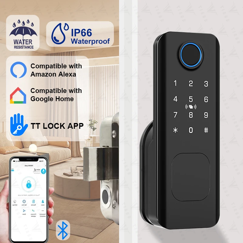 

New product TTLock app lication fingerprint intelligent door lock outdoor waterproof Bluetooth password IC card lock key lock