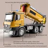 1:14 RC Dump Truck Engineering Alloy Vehicle 2.4G 10 Channel Remote Control Led Light Tipper Truck Tractor Toy For Kid Gift 5
