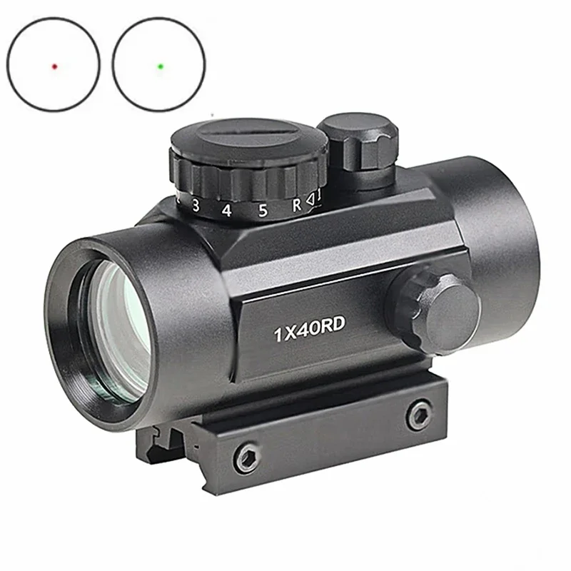 

1x40 тактический прицел, охотничий голографический красный зеленый точечный прицел для оптического прицела страйкбольного 11 мм 20 мм, аксессуары для коллиматора
