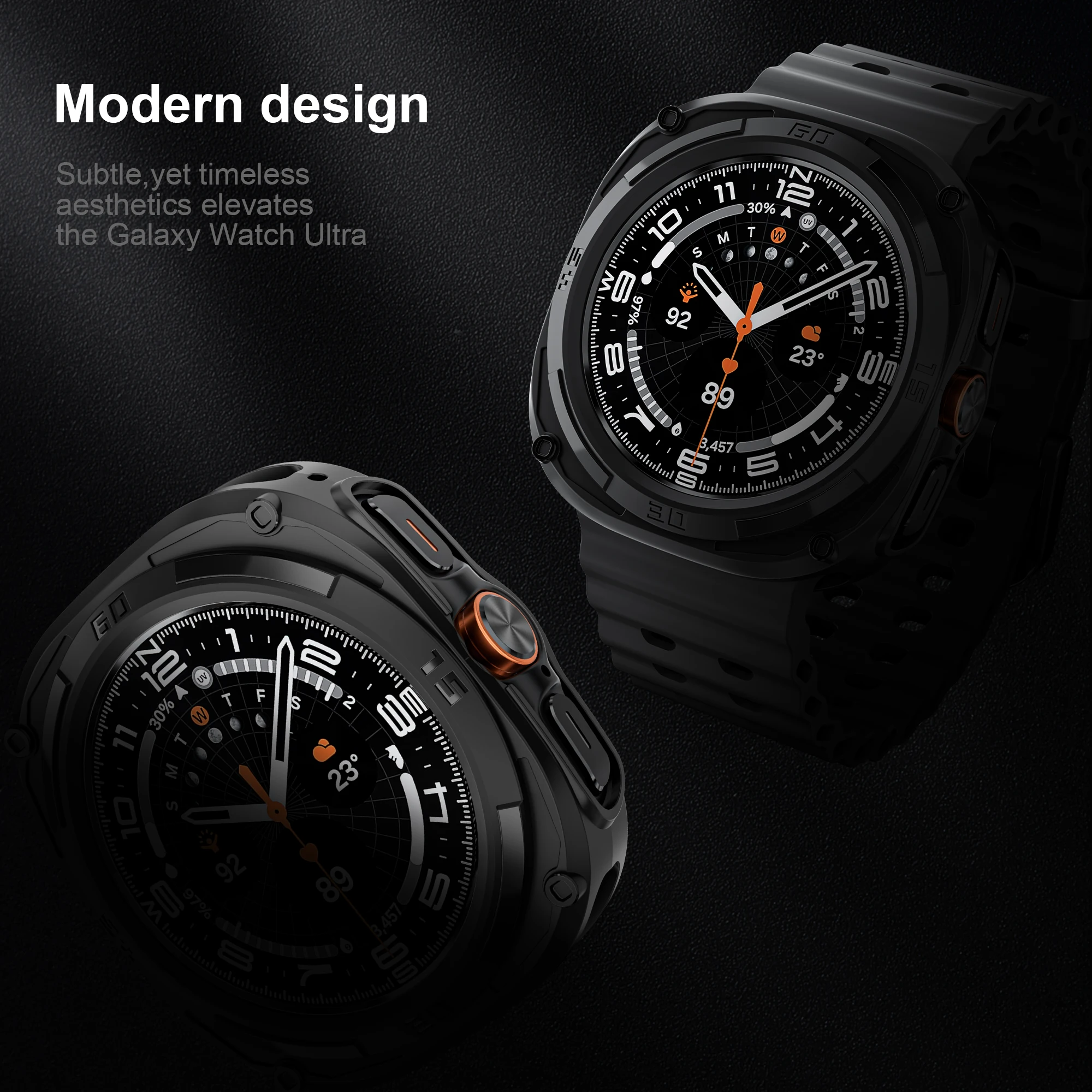 Protective Hard PC Frame Bumper Case with Screen Protector for Galaxy Watch Ultra 47mm