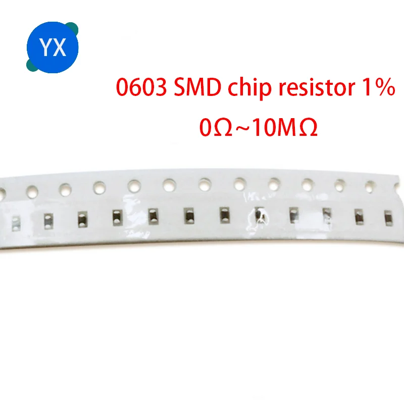 100pcs 0603 1% SMD resistor 0R ~ 10M 1/10W 1R 10R 100R 150R 220R 330R 1K 2.2K 10K 100K 1M 10M 0R 1R 10R 100R 150R 220R 330R 470R