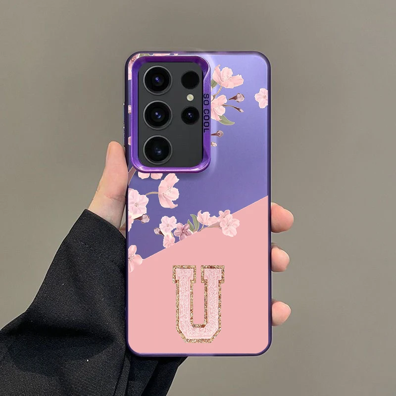 Silver IMD Cover with Pink U and Floral Design