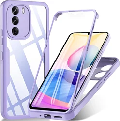 Sleek 3-in-1 360° Full Protection Acrylic + TPU Phone Case for OPPO A79 5G (PURPLE)