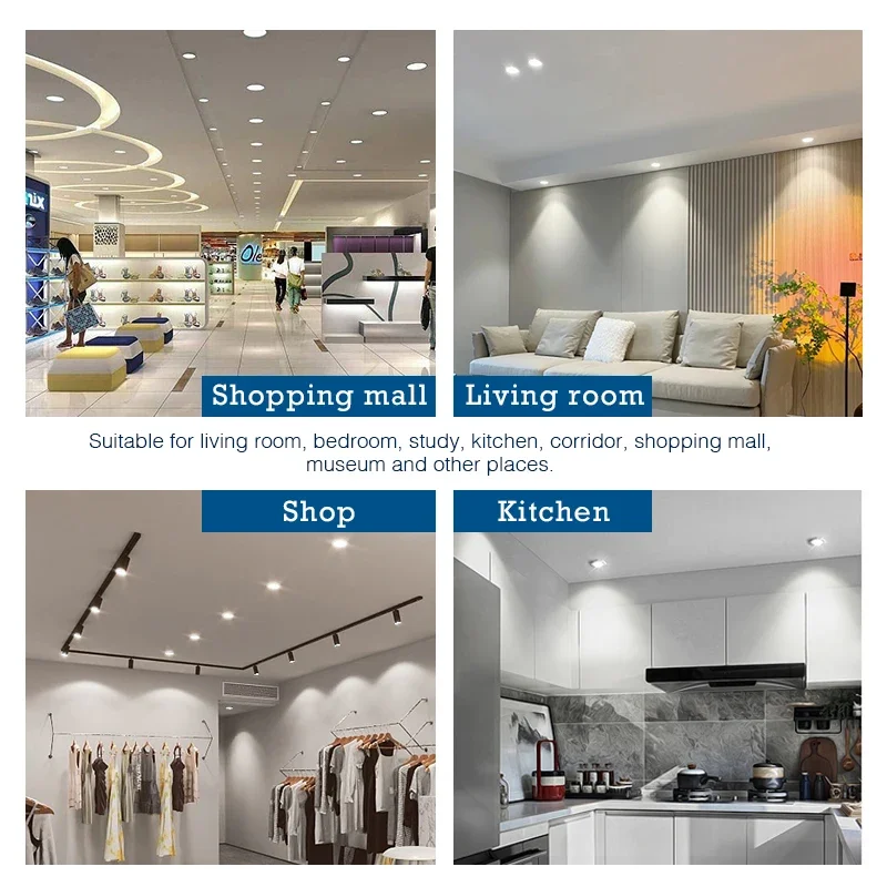 LED Downlight 10pcs/lot LED Downlight 12V 24V 110V 220V Spot Light 5W 9W 12W 15W 18W Recessed In Led Ceiling Downlight Cold Warm White Lamp