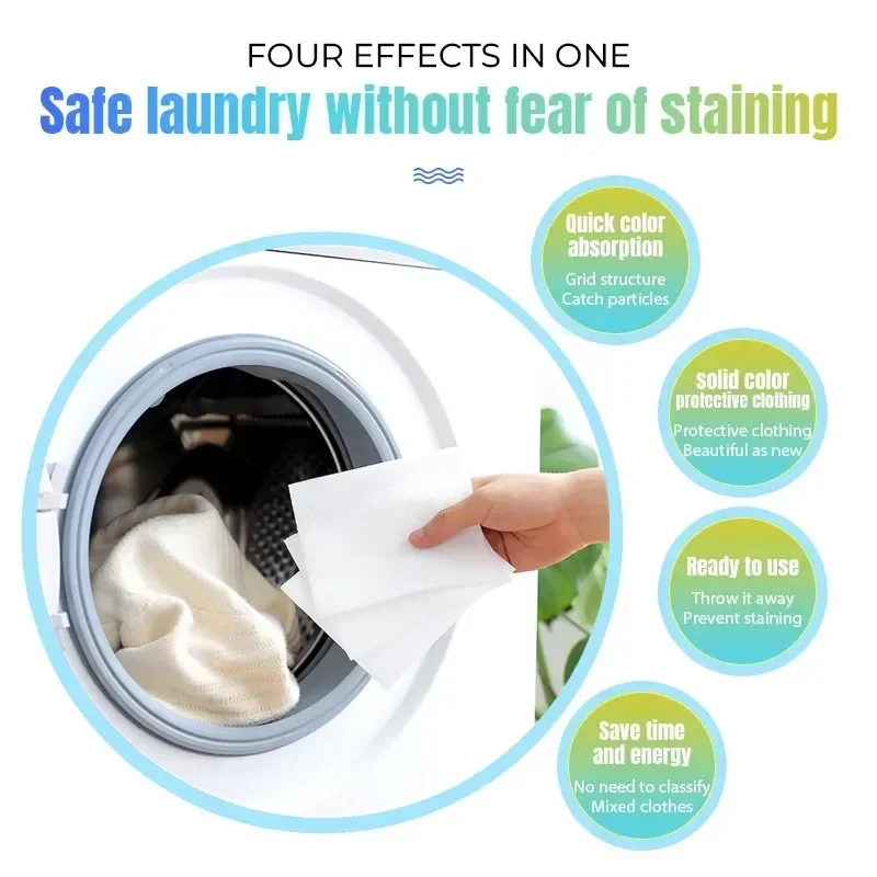 200/50pcs Laundry Mixed Dyeing Cloth Fabric Softener Washing Machine Personal Care Anti-color Absorption Limpieza Board Cleaning